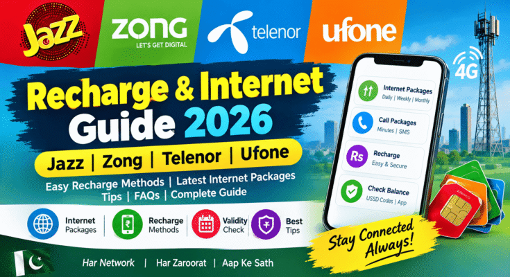 Jazz, Zong, Telenor & Ufone Recharge and Internet Guide 2026